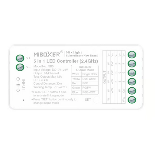 KONTROLER MONO/CCT/RGB/RGBW/RGB+CCT 12A 12-24V